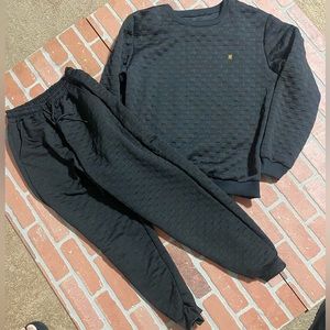 Black, extra large, textured sweatsuit
